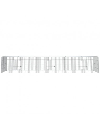 Conigliera con 3 Pannelli 325x109x54 cm Ferro Zincato