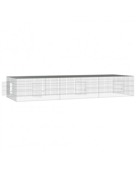 Conigliera con 3 Pannelli 325x109x54 cm Ferro Zincato