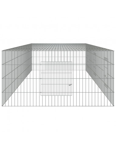 Conigliera con 3 Pannelli 325x109x54 cm Ferro Zincato