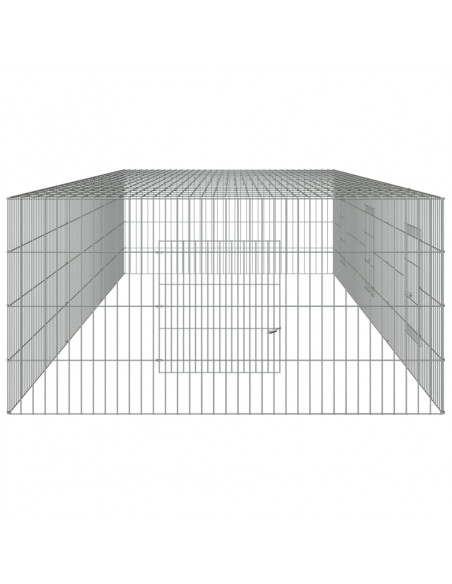 Conigliera con 3 Pannelli 325x109x54 cm Ferro Zincato