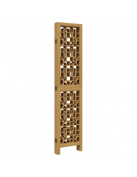 Divisorio Ambienti 6 Pannelli Marrone Legno Massello Paulownia