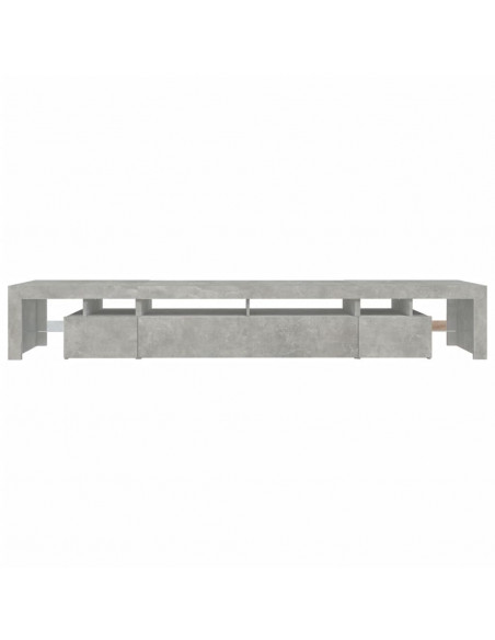 Mobile Porta TV con Luci LED Grigio Cemento 260x36,5x40 cm