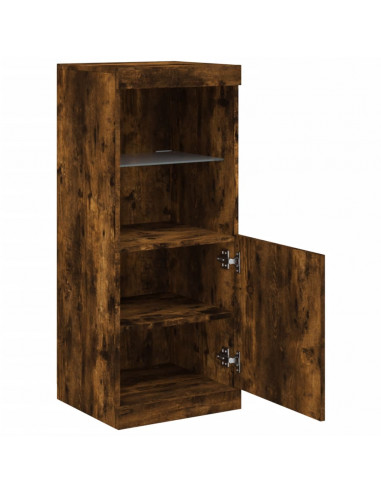 Credenza con Luci LED Rovere Fumo 41x37x100 cm