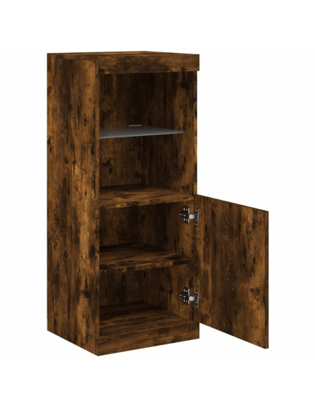 Credenza con Luci LED Rovere Fumo 41x37x100 cm