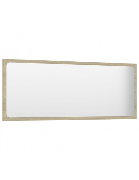 Set Mobili da Bagno Bianco e Rovere Sonoma in Legno Multistrato