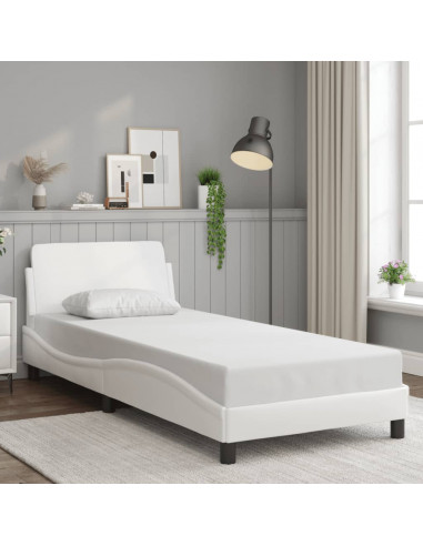 Giroletto con Testiera Bianco 90x190 cm in Similpelle