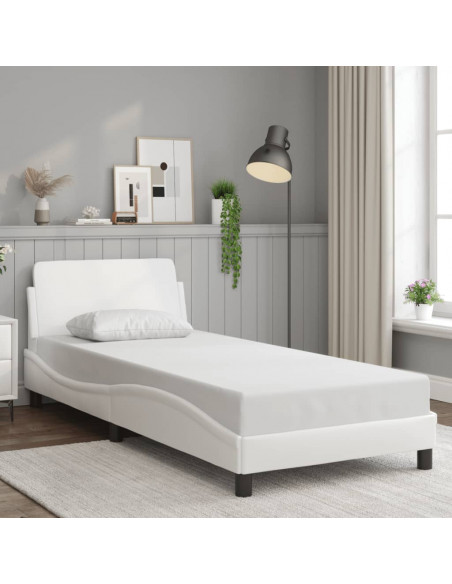 Giroletto con Testiera Bianco 90x190 cm in Similpelle