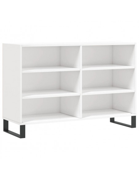 Credenza Bianco Lucido 103,5x35x70 cm in Legno Multistrato