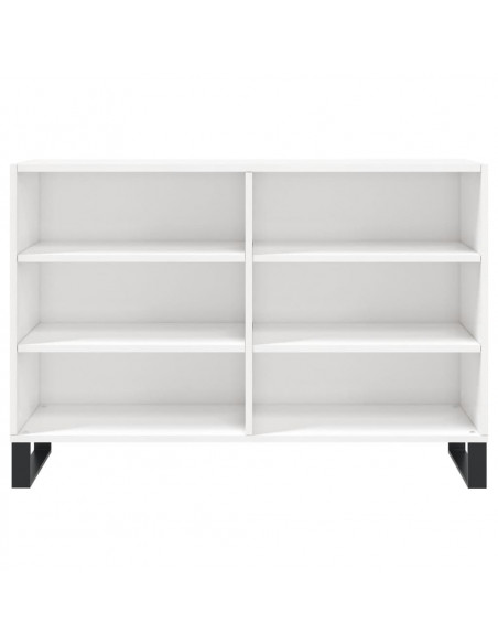 Credenza Bianco Lucido 103,5x35x70 cm in Legno Multistrato