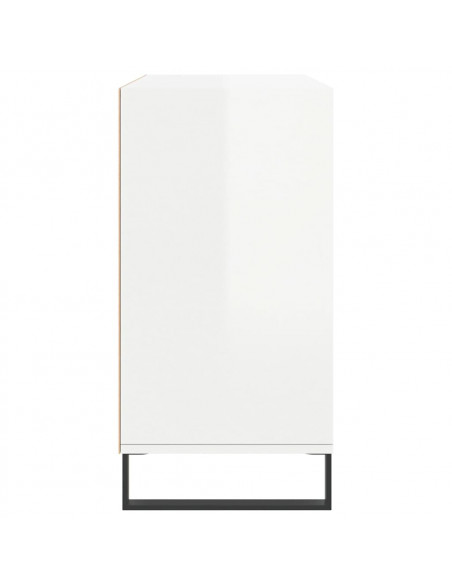 Credenza Bianco Lucido 103,5x35x70 cm in Legno Multistrato
