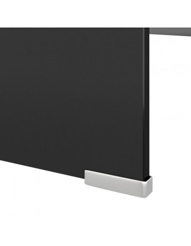 Mobile/Rialzo Porta TV in Vetro Nero 120x30x13 cm