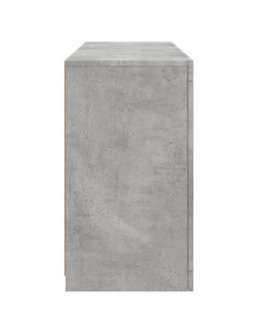 Credenza con Luci LED Grigio Cemento 123x37x67 cm 2
