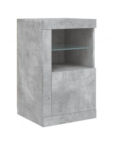 Credenza con Luci LED Grigio Cemento 123x37x67 cm