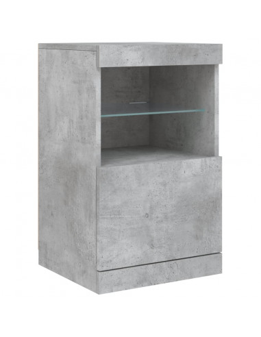 Credenza con Luci LED Grigio Cemento 123x37x67 cm