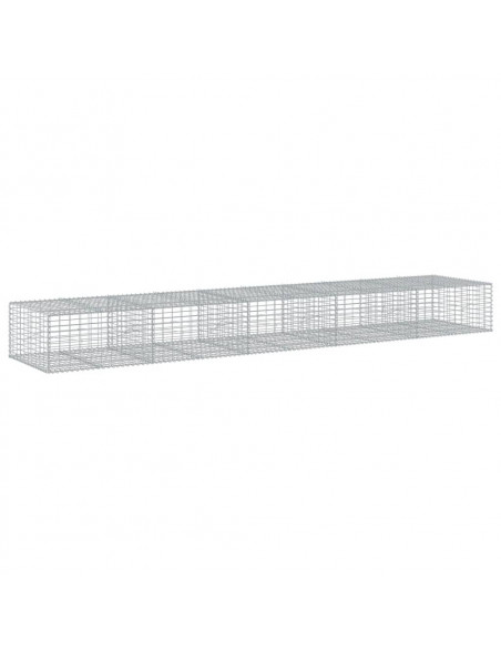 Cesto Gabbione con Copertura 500x100x50 cm in Ferro Zincato