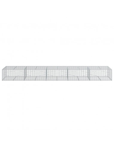 Cesto Gabbione con Copertura 500x100x50 cm in Ferro Zincato