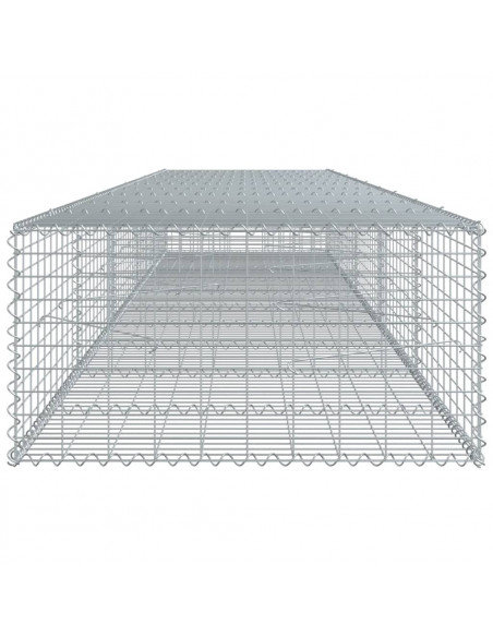 Cesto Gabbione con Copertura 500x100x50 cm in Ferro Zincato