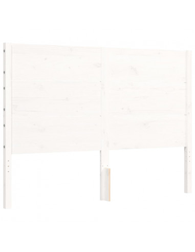 Giroletto con Testiera Bianco 140x200 cm in Legno Massello