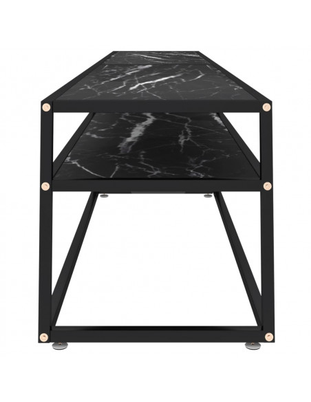 Mobile Porta TV Marmo Nero 220x40x40,5 cm in Vetro Temperato