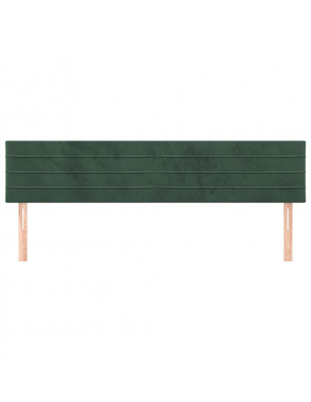 Testiere 2 pz Verde Scuro 100x5x78/88 cm in Velluto