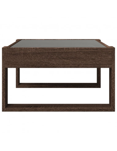 Tavolino da Salotto con LED Infinity Rovere Marrone 70x53x30 cm