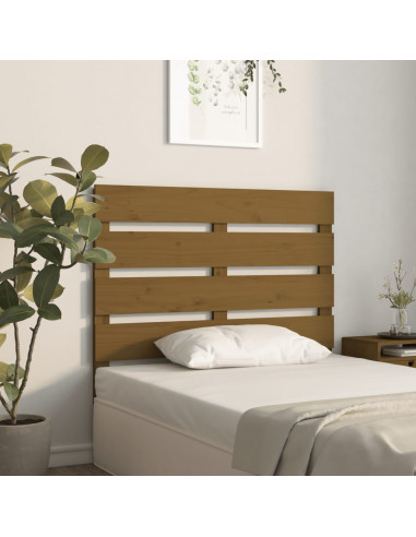 Testiera per Letto Miele 100x3x80 cm in Legno Massello di Pino
