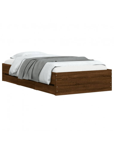 Giroletto Cassetti Rovere Marrone 90x190 cm Legno Multistrato