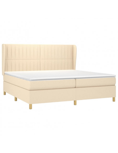 Giroletto a Molle con Materasso Crema 200x200 cm in Tessuto