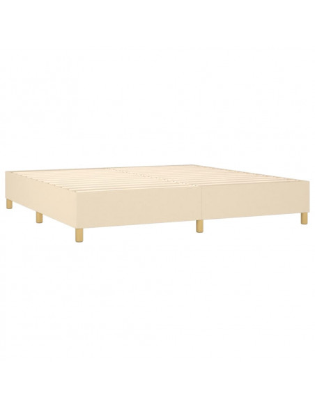 Giroletto a Molle con Materasso Crema 200x200 cm in Tessuto