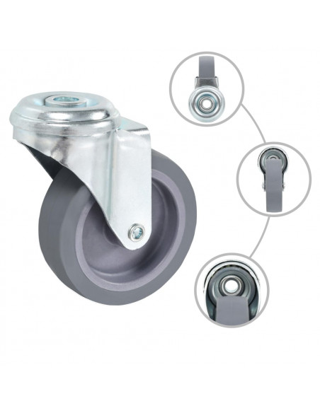 Ruote Girevoli con Foro per Bullone 16 pz 75 mm