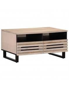 Tavolino da Salotto 80x55x40 cm Legno Massello di Mango 2