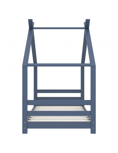 Giroletto per Bambini Grigio in Legno Massello di Pino 80x160cm