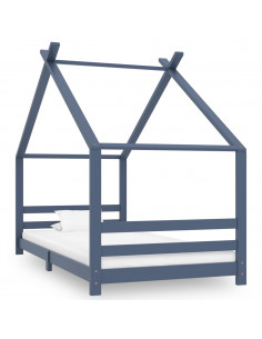 Giroletto per Bambini Grigio in Massello di Pino 90x200 cm 2