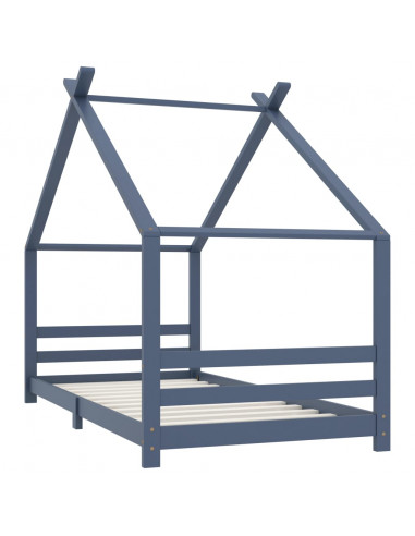 Giroletto per Bambini Grigio in Massello di Pino 90x200 cm