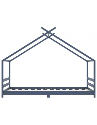 Giroletto per Bambini Grigio in Massello di Pino 90x200 cm