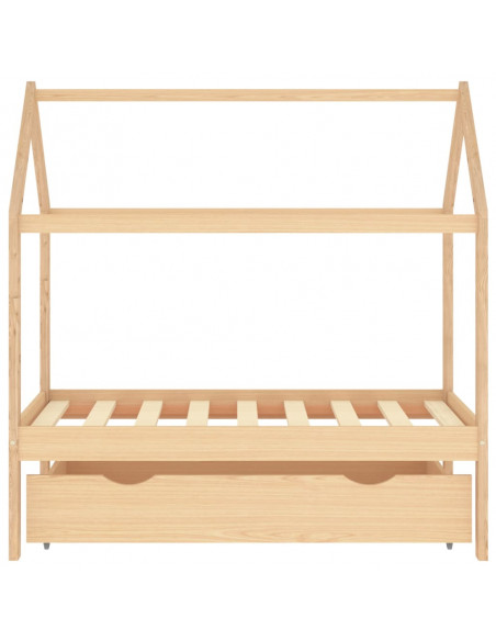 Giroletto per Bambini con Cassetto in Pino Massello 70x140 cm