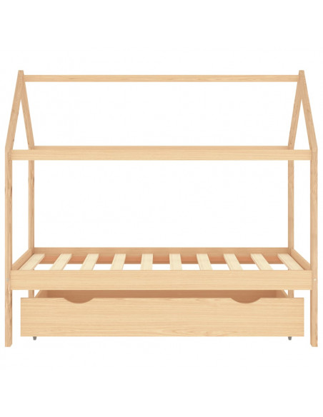 Giroletto per Bambini con Cassetto in Pino Massello 80x160 cm