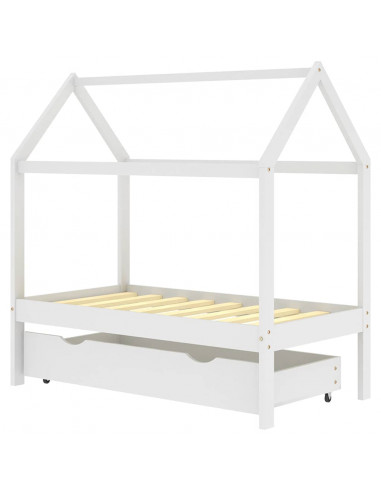 Giroletto per Bambini Cassetto Bianco in Pino Massello 70x140cm