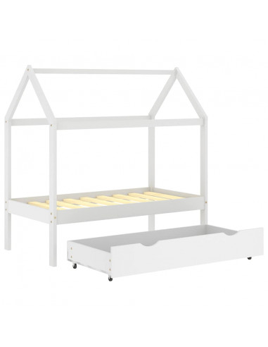 Giroletto per Bambini Cassetto Bianco in Pino Massello 70x140cm