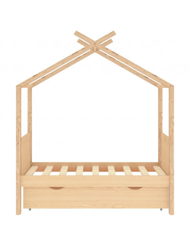 Giroletto per Bambini con Cassetto in Pino Massello 70x140 cm