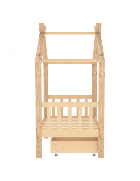 Giroletto per Bambini con Cassetto in Pino Massello 70x140 cm