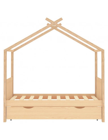 Giroletto per Bambini con Cassetto in Pino Massello 80x160 cm