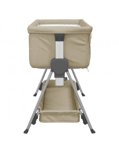 Lettino per Bambini con Materasso Tortora in Tessuto di Lino