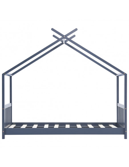 Giroletto per Bambini Grigio in Legno Massello di Pino 80x160cm