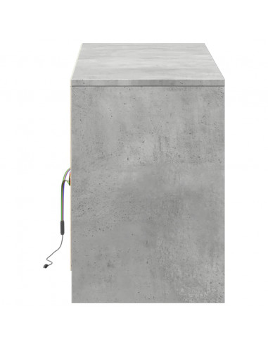 Mobile Porta TV con LED Grigio Cemento 139,5x34x50cm Truciolato
