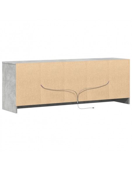 Mobile Porta TV con LED Grigio Cemento 139,5x34x50cm Truciolato