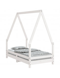 Giroletto per Bambini Bianco 70x140cm in Legno Massello di Pino 2