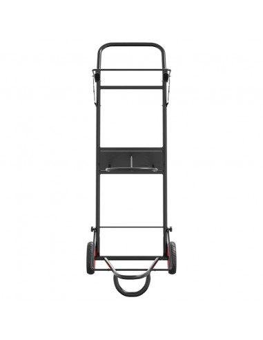Carrello da Sella Pieghevole Nero in Acciaio
