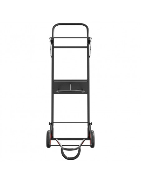 Carrello da Sella Pieghevole Nero in Acciaio