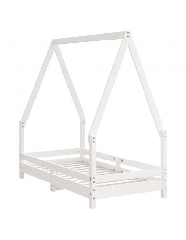 Giroletto per Bambini Bianco 70x140cm in Legno Massello di Pino